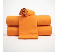 Corredocasa Lenzuola Completo Made in Italy - 100% Cotone Percalle con 3 Volant Eleganti - Set Letto Matrimoniale con Federe Disponibile in Tinta Unita o a Fantasia (Arancione, Matrimoniale)