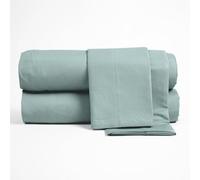 Corredocasa Lenzuola Completo Made in Italy - 100% Cotone Percalle con 3 Volant Eleganti - Set Letto Matrimoniale con Federe Disponibile in Tinta Unita o a Fantasia (Menta, Singolo)