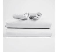 Corredocasa Lenzuola Completo Made in Italy - 100% Cotone Percalle con 3 Volant Eleganti - Set Letto Matrimoniale con Federe Disponibile in Tinta Unita o a Fantasia (Bianco, Singolo)
