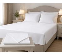 Corredocasa Lenzuolo Piano in Microfibra Bianco Made in Italy - Lenzuolo sopra per Letto Matrimoniale - Tessuto Morbido e Resistente - Ideale per Hotel, B&B, Alberghi, Case Vacanza (Matrimoniale)