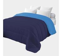 Corredocasa Piumone Matrimoniale 4 Stagioni Double Face in Morbida Microfibra, Imbottitura 350 g/m² Anallergica Piumino Autunnale e Invernale (Blu/Azzurro, 1 Piazza e Mezza)