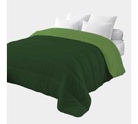 Corredocasa - Piumone Una Piazza e Mezza 4 Stagioni Piumino Autunnale e Invernale con Imbottitura 350 g/m², Trapunta Double Face Morbida in Microfibra Sintetica (Verde Chiaro/Scuro, 1 Piazza e Mezzo)