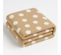 Corredocasa - Plaid in Pile Morbido e Soffice; Ideale per il Comfort Quotidiano, Disponibile in Diverse Misure e Colori Eleganti per Arredare con Stile e Calore (Beige, Pallini)