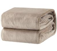 Corredocasa Plaid in Pile Tinta Unita Morbidissimo e sofficissimo Coral per Divano, Letto Qualita' Superiore (160x200 cm, Beige)