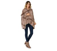 Corredocasa Poncho Donna Invernale, Made in Italy - Mantella Coprispalle, Scialle Elegante e Casual - Caldo e Leggero per Autunno e Inverno - Morbido, Avvolgente, Taglia Unica (Beige)