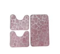 Corredocasa Set 3 Pezzi Tappetini da Bagno Antiscivolo in Memory Foam Morbidi e Assorbenti con Disegno Cuori - Tappeto Grande 2 Contorno WC - Vari Colori Eleganti per Arredo Bagno