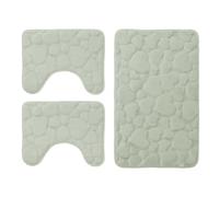 Corredocasa Set 3 pz Tappetini da Bagno Antiscivolo Cuori Tappeti Memory Foam Vari Colori (Grigio)
