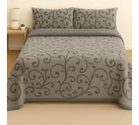 Corredocasa Set Completo Lenzuola in Morbido Pile, Alta qualità con Diverse Fantasie Eleganti per Un Comfort Avvolgente, Ideale per Un Letto Caldo e Accogliente (Grigio, Matrimoniale)