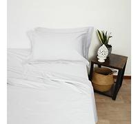 Corredocasa Set Completo Letto Lenzuola in Cotone Alberghiero Tinta Unita Bianco Disponibile in 3 Misure (Puro Cotone Matrimoniale)