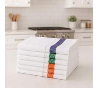 Corredocasa Set da 6 Strofinacci in Puro Cotone Tela Aida 50x90 cm - Canovacci Asciugapiatti Ricamabili da Cucina, Resistenti e Assorbenti, Made in Italy (Verde)