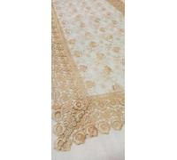 Corredocasa Set di Tris Centrini Beige in macramè Lavorazione Artigianale Composto da Runner e 2 Pezzi