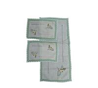Corredocasa Set di Tris Centrini in macramè Lavorazione Artigianale Composto da Centro Runner e 2 Centrini Piccoli di Alta qualità Ottimi per Casa Tavolo, Delicati, Eleganti(Verde Grande 90 x 40 cm)