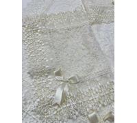 Corredocasa Set di Tris Centrini in Macramè Lavorazione Artigianale Composto da Striscia Runner 40x70 cm. e 2 Centri Piccoli 40x30 cm - Disponibili Due Varianti Di Colori (Bianco Crema)
