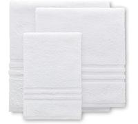 Corredocasa Set Tris Asciugamano e Ospite, Telo Bagno - Tris Bagno in Spugna 100% Cotone, Morbidezza e Alta Assorbenza - Asciugamano Bianco (Tris Economico - Telo, Asciugamano, Ospite)