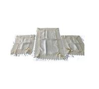 Corredocasa - Set Tris Centrini Ricamato - Striscia Runner + Set centrini sopra Mobile tovaglietta in Pizzo Macrame Ricamato (Set Tris Rettangolare, Panna))