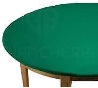 Corredocasa Tappeto Verde da Gioco Carte Copritavolo Mollettone Salvatavolo Gommato con Elastico Perimetrale Verde/Bianco Gioco Poker Made in Italy in Varie Misure (Rotondo Diametro 120 cm)