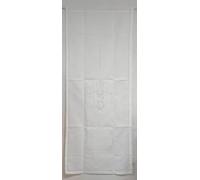 Corredocasa Tendina Dietro Vetro in Misto Lino Ricamata a Mano con Eleganti Ricami a in Taglio - Tenda con Orlo a Giorno per Finestra e Balcone Adatta per Cucina Salone e Ambienti Casa (60x150 cm)
