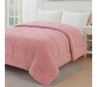 Corredocasa Trapunta piumone Coral Tinta Unita Caldo Vellutata Cinigliata Invernale Made in Italy per Un Letto Morbido Piumino 4 Stagioni Double Face (Rosa, Matrimoniale)