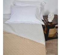 CORREDOCASA - Trapuntino Primaverile/Estivo Copriletto Quilt Double Face in Morbida Microfibra Misure 160x260 Cm Singolo 1 Piazza (Beige/Panna) Prodotto in Italia
