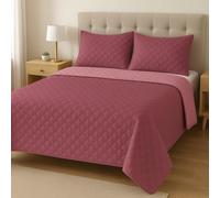 Corredocasa - Trapuntino Primaverile/Estivo Copriletto Trapuntato Quilt Double Face in Morbida Microfibra Singolo 1 Piazza Prodotto in Italia (Viola)