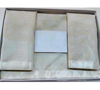 Corredocasa Tris Centrini Articolo Spagna in Raso Ricamato Manifattura Italiana Set 3 Pezzi: 1 Grande 40x80 cm + 2 Piccoli 30x40 cm - Eleganti, Decorativi, Disponibili in Diverse Colorazioni(Panna)