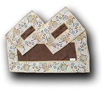 Corredocasa Tris di Centrini Gobelin con Motivo di Gufetti Set 3 Pezzi di Alta qualità per Decorazioni Eleganti Rustiche Ideale per Tavolo Pranzo Comò Superfici Varie Lavabili e Durevoli (Marrone)