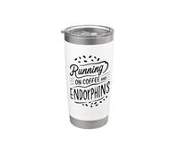 Correndo su caffè ed endorfine Divertente Maratona Runner Sport Bicchiere termico in acciaio inox doppia parete
