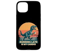 Correre in ritardo è il mio cardio - Dino Coffee Humor Custodia per iPhone 15 Plus