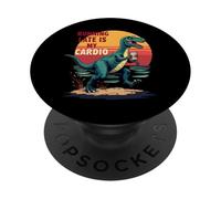 Correre in ritardo è il mio cardio - Dino Coffee Humor PopSockets PopGrip Adesivo