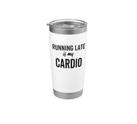 Correre in ritardo è il mio cardio divertente allenamento sarcastico dicendo Bicchiere termico in acciaio inox doppia parete