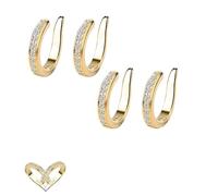 Correttore auricolare Dihcar, clip auricolari Fixura, orecchini in oro e argento con diamanti for donne e uomini, riutilizzabili e discreti(Metallic)