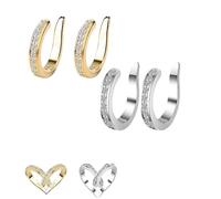 Correttore auricolare Dihcar, clip auricolari Fixura, orecchini in oro e argento con diamanti for donne e uomini, riutilizzabili e discreti(Mix)