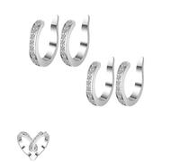 Correttore auricolare Dihcar, clip auricolari Fixura, orecchini in oro e argento con diamanti for donne e uomini, riutilizzabili e discreti(Silver)