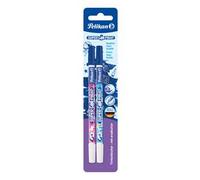 Pelikan 921734 Cancellino Inchiostro Super Pirat 850B/2/B a Doppia Punta, Correttore a Penna Punta B, 2 Pezzi, Rosa - Blu, 2 Correttori