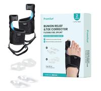 Correttore per alluce valgo, unisex, 1 paio di tutori per alluce valgo, correzione regolabile con gel morbido, cuscinetti per alleviare il dolore, raddrizzatore per dita dei piedi con cinturino