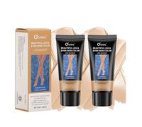 Correttore per il trucco delle gambe, crema impermeabile per le gambe, crema coprente per il corpo, per tatuaggi, cicatrici, adatto per tonalità naturali e sane della pelle (2 pezzi)