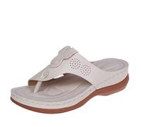 Correttore per Piede Valgo, Sandali con Plateau Ortopedici E Comodi con Supporto per L'Arco Plantare per Donna con Zeppa, Infradito per Correzione Dell'alluce Valgo da Donna(White,37 EU)