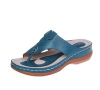 Correttore per Piede Valgo, Sandali con Plateau Ortopedici E Comodi con Supporto per L'Arco Plantare per Donna con Zeppa, Infradito per Correzione Dell'alluce Valgo da Donna(Blue,37 EU)