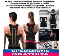 Correttore Postura Regolabile x Schiena Diritta.Fascia Ortopedica X Dolori. Tg L