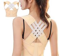 Correttore Posturale per Donna, Sostenitore Schiena Regolabile, Tutore Schiena Traspirante per Correttore Posturale, Sollievo dal Dolore alla Spalla e alla Colonna Vertebrale, Unisex,2XL,Beige