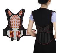 Correttore posturale per Schiena autoriscaldante per Donne e Uomini 108 Pezzi Magneti Supporto Lombare per la Schiena Completa Cintura in Vita Spalla Collo Brace Raddrizzatore Gilet Camicia (Color :