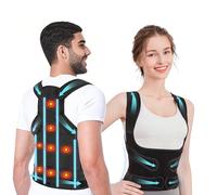 Correttore Posturale Spalle, 8 Magneti Fascia Lombare Supporto Schiena, Correzione Della Scoliosi E Della Gobba, Fornisce Forma il Collo, Spalle Schiena, Supporto Regolabile Donna Uomo (Nero, L)