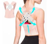 Correttore Posturale Spalle Schiena, Tutore Postura Schiena per Donne e Uomini, Fascia Posturale Regolabile Comodo e traspirante, Correttore Postura per Allevia Dolore Alla Spalle e Schiena, Rosa, 3XL