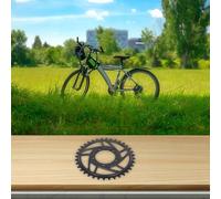 Correzione offset della corona per bici elettrica Ebike 36T, corona per kit di trasmissione intermedia, conversione a metà guida, supporto per corona offset rotonda, nera