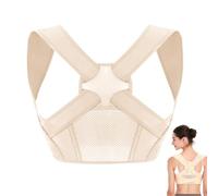 Correzione posturale per uomo e donna - Supporto per schiena dritto, tracolla regolabile, correzione postura, allevia lombare, dolore alle spalle e alla schiena, beige, S/M