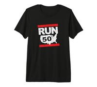 Corri 50 States Marathon Fanatic Runner Running Inspired Maglietta Premium