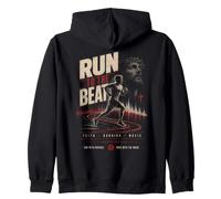 Corri al Ritmo Christian Running Faith Music Cross Felpa con Cappuccio