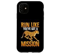 Corri come se avessi una missione Cheetah Running Motivation Custodia per iPhone 11