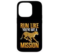 Corri come se avessi una missione Cheetah Running Motivation Custodia per iPhone 14 Pro