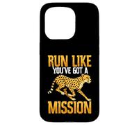 Corri come se avessi una missione Cheetah Running Motivation Custodia per iPhone 15 Pro